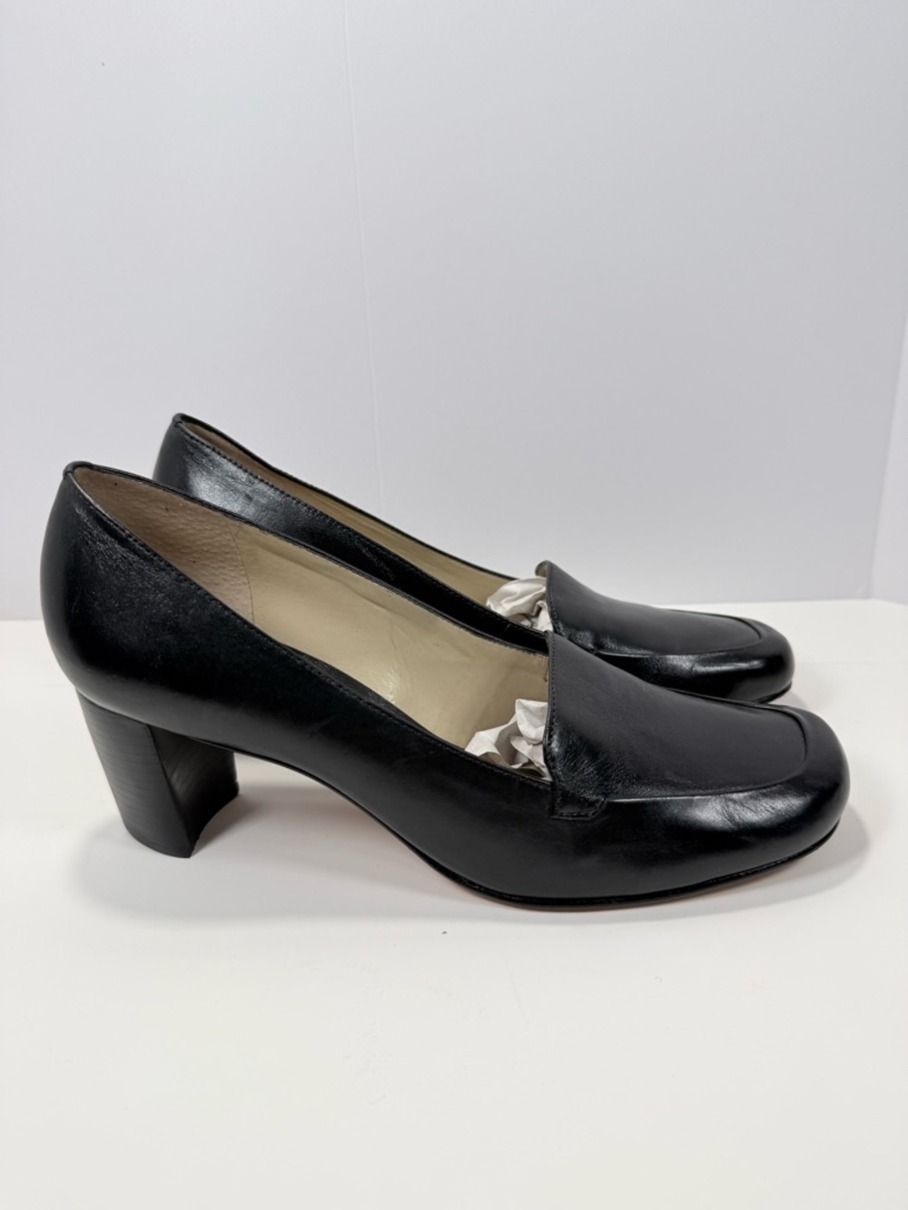 ANTONIO MELANI Black Leather Classic Pump Heels - Picture 1 of 9